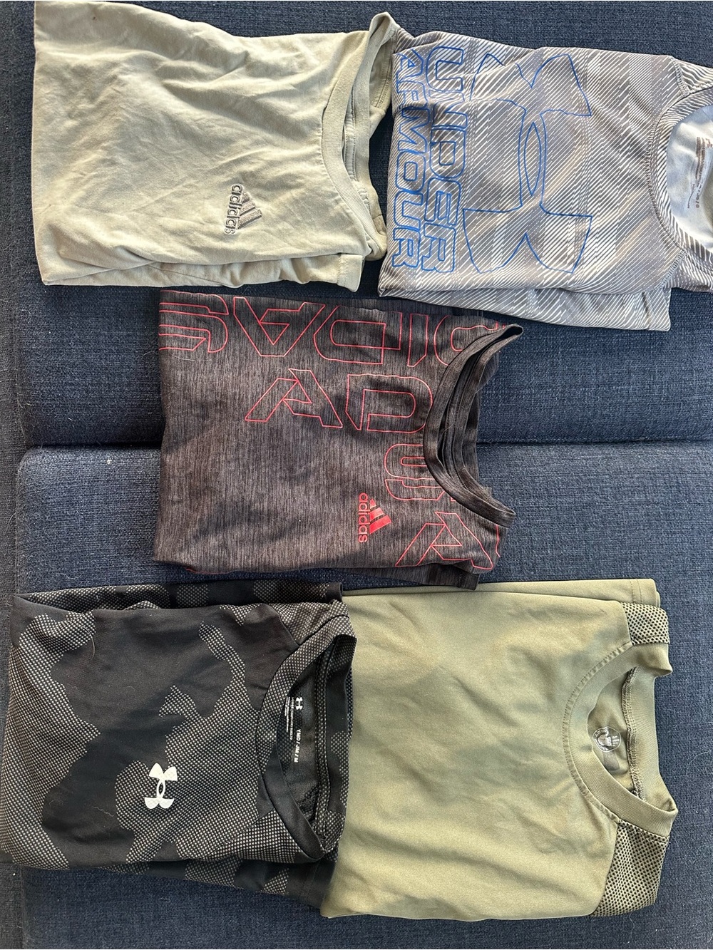 adidas Kids Short Sleeve Tees in Olive Green, Black, Gray and Pink Accents
